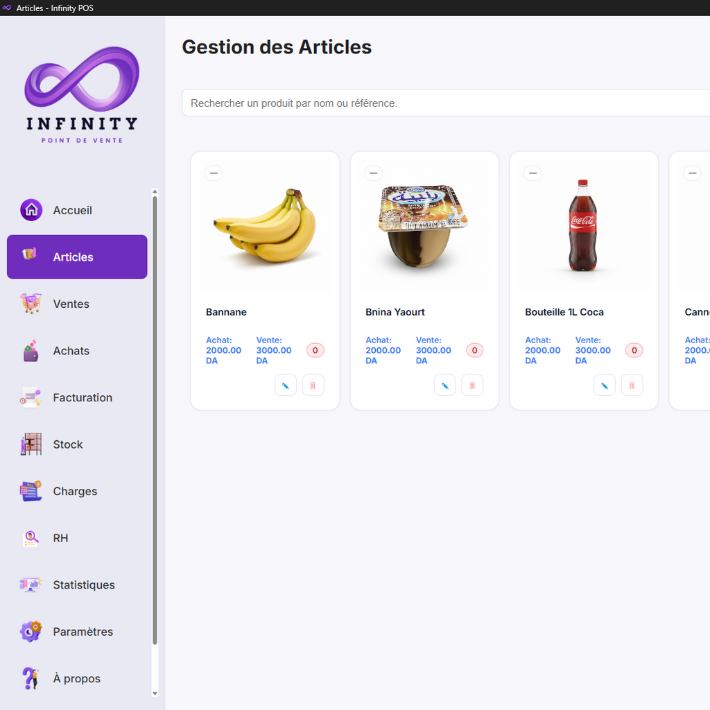 Infinity Point De Vente برنامج إدارة اعمال للتجار